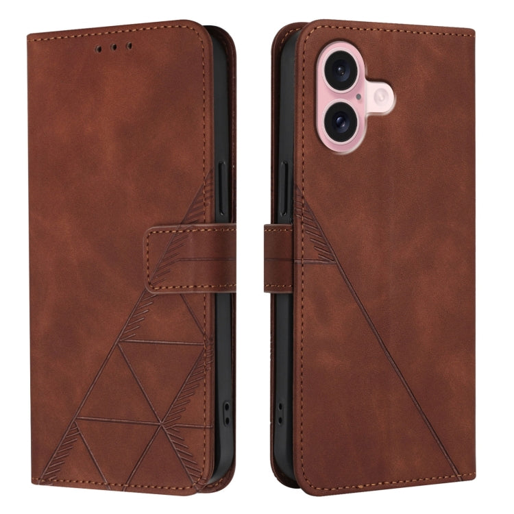 Estuche para teléfono de cuero con tapa en relieve 3D Crossbody, For iPhone 16, For iPhone 15 Pro Max, For iPhone 15 Pro, For iPhone 15 Plus, For iPhone 15, For iPod Touch 7 / 6 / 5