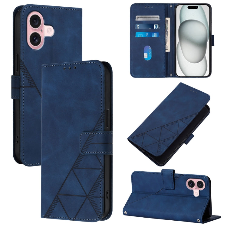 Estuche para teléfono de cuero con tapa en relieve 3D Crossbody, For iPhone 16, For iPhone 15 Pro Max, For iPhone 15 Pro, For iPhone 15 Plus, For iPhone 15, For iPod Touch 7 / 6 / 5
