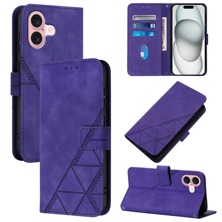 Estuche para teléfono de cuero con tapa en relieve 3D Crossbody, For iPhone 16, For iPhone 15 Pro Max, For iPhone 15 Pro, For iPhone 15 Plus, For iPhone 15, For iPod Touch 7 / 6 / 5