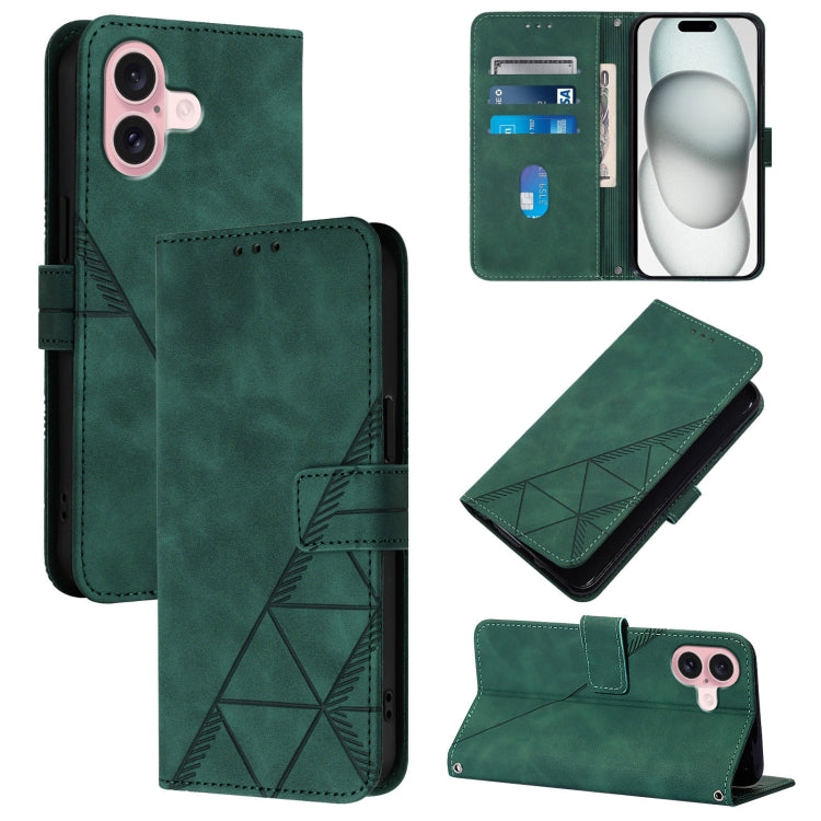 Estuche para teléfono de cuero con tapa en relieve 3D Crossbody, For iPhone 16, For iPhone 15 Pro Max, For iPhone 15 Pro, For iPhone 15 Plus, For iPhone 15, For iPod Touch 7 / 6 / 5
