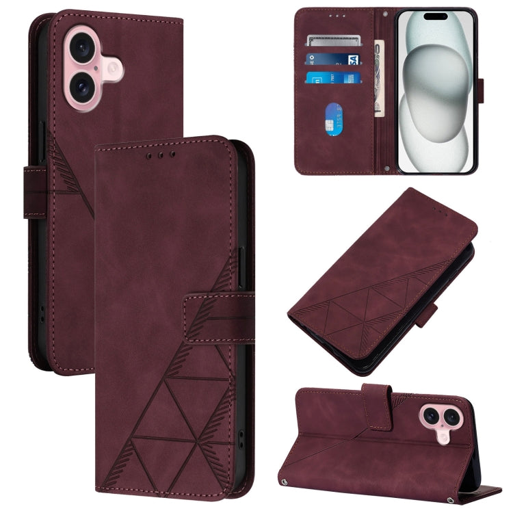 Estuche para teléfono de cuero con tapa en relieve 3D Crossbody, For iPhone 16, For iPhone 15 Pro Max, For iPhone 15 Pro, For iPhone 15 Plus, For iPhone 15, For iPod Touch 7 / 6 / 5