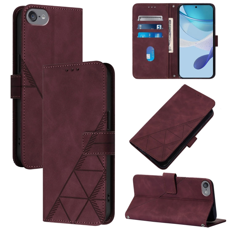 Estuche para teléfono de cuero con tapa en relieve 3D Crossbody, For iPhone 16, For iPhone 15 Pro Max, For iPhone 15 Pro, For iPhone 15 Plus, For iPhone 15, For iPod Touch 7 / 6 / 5