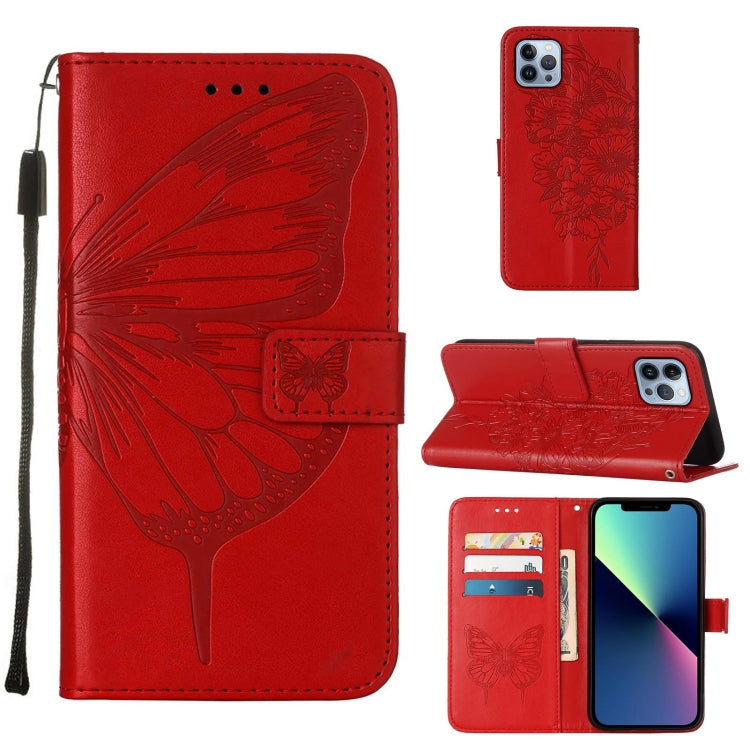 Estuche para teléfono de cuero con mariposa en relieve, For iPhone 16 Pro, For iPhone 16 Plus, For iPhone 16, For iPhone 15 Pro Max, For iPhone 15 Pro, For iPhone 15 Plus