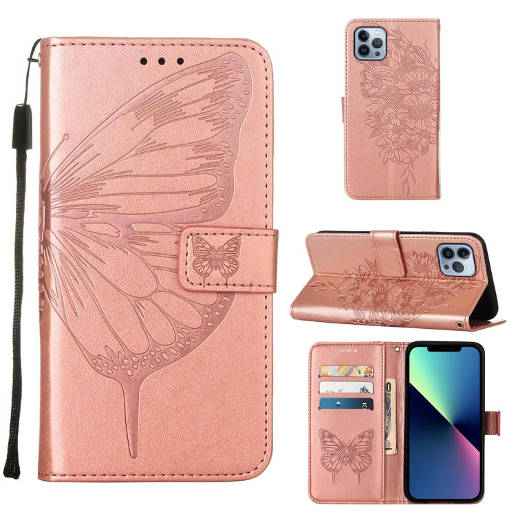 Estuche para teléfono de cuero con mariposa en relieve, For iPhone 16 Pro, For iPhone 16 Plus, For iPhone 16, For iPhone 15 Pro Max, For iPhone 15 Pro, For iPhone 15 Plus