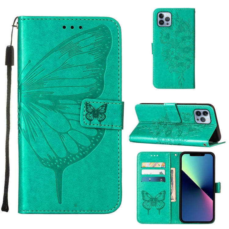 Estuche para teléfono de cuero con mariposa en relieve, For iPhone 16 Pro, For iPhone 16 Plus, For iPhone 16, For iPhone 15 Pro Max, For iPhone 15 Pro, For iPhone 15 Plus