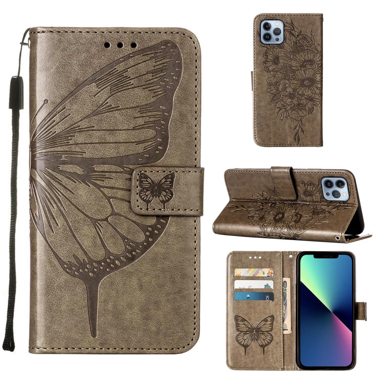 Estuche para teléfono de cuero con mariposa en relieve, For iPhone 16 Pro, For iPhone 16 Plus, For iPhone 16, For iPhone 15 Pro Max, For iPhone 15 Pro, For iPhone 15 Plus