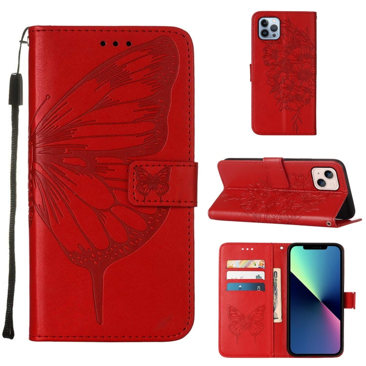 Estuche para teléfono de cuero con mariposa en relieve, For iPhone 16 Pro, For iPhone 16 Plus, For iPhone 16, For iPhone 15 Pro Max, For iPhone 15 Pro, For iPhone 15 Plus