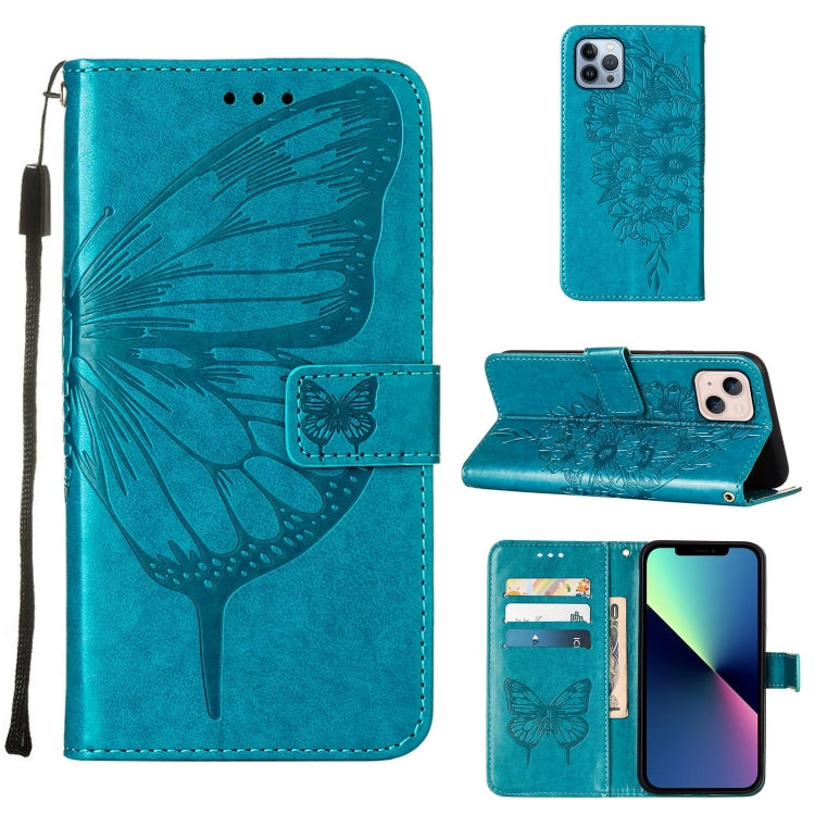 Estuche para teléfono de cuero con mariposa en relieve, For iPhone 16 Pro, For iPhone 16 Plus, For iPhone 16, For iPhone 15 Pro Max, For iPhone 15 Pro, For iPhone 15 Plus