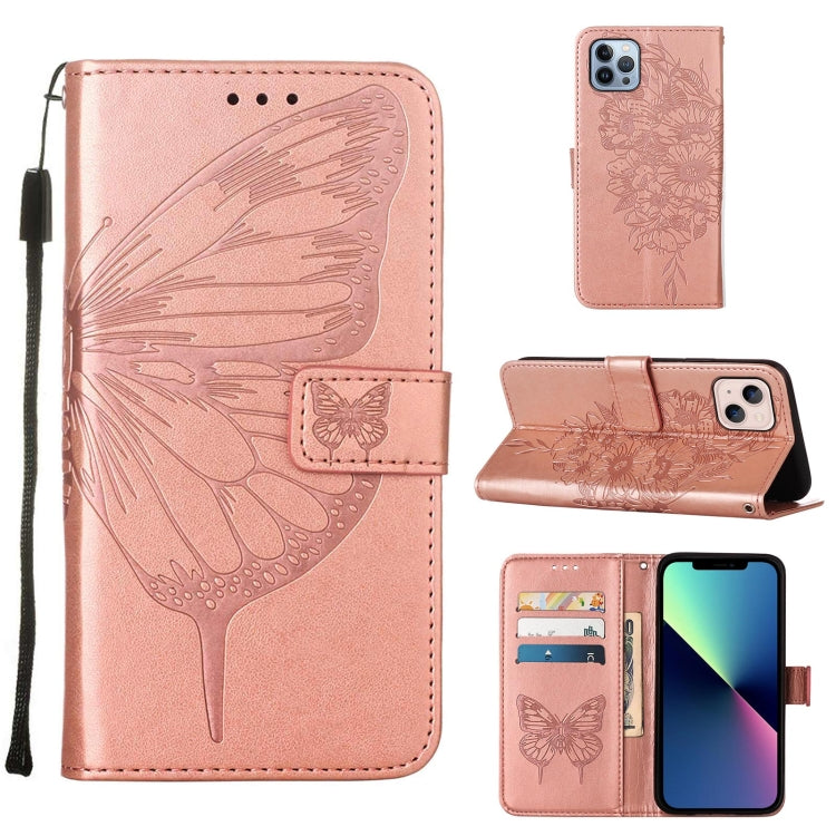 Estuche para teléfono de cuero con mariposa en relieve, For iPhone 16 Pro, For iPhone 16 Plus, For iPhone 16, For iPhone 15 Pro Max, For iPhone 15 Pro, For iPhone 15 Plus