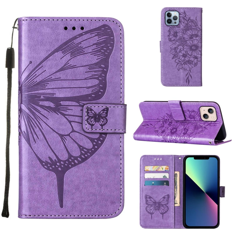 Estuche para teléfono de cuero con mariposa en relieve, For iPhone 16 Pro, For iPhone 16 Plus, For iPhone 16, For iPhone 15 Pro Max, For iPhone 15 Pro, For iPhone 15 Plus