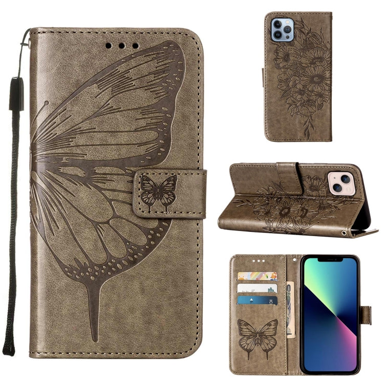 Estuche para teléfono de cuero con mariposa en relieve, For iPhone 16 Pro, For iPhone 16 Plus, For iPhone 16, For iPhone 15 Pro Max, For iPhone 15 Pro, For iPhone 15 Plus