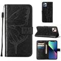Estuche para teléfono de cuero con mariposa en relieve, For iPhone 15, For iPod Touch 7 / 6 / 5