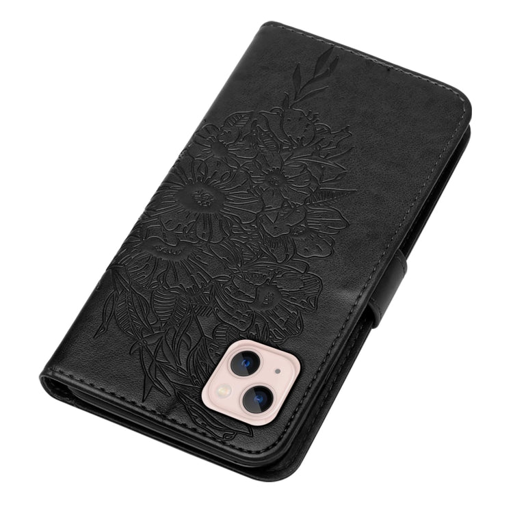 Estuche para teléfono de cuero con mariposa en relieve, For iPhone 15, For iPod Touch 7 / 6 / 5