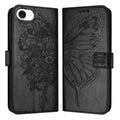 Estuche para teléfono de cuero con mariposa en relieve, For iPhone 17e / 16e, For iPhone 17 Pro Max, For iPhone 17 Pro, For iPhone 17, For iPhone Air, For iPhone 16 Pro Max