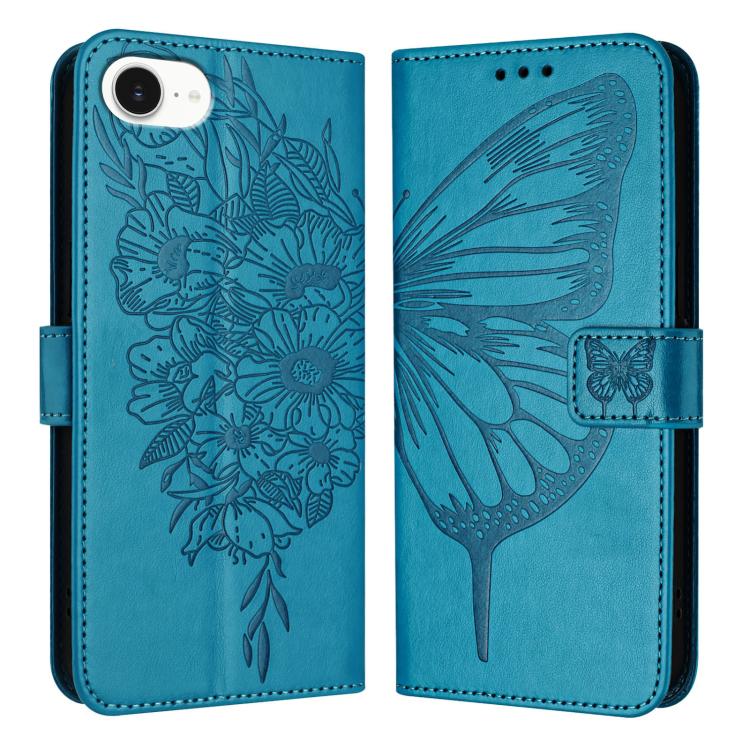 Estuche para teléfono de cuero con mariposa en relieve, For iPhone 18 Pro / 17 Pro, For iPhone 18 Pro Max / 17 Pro Max, For iPhone 17e / 16e, For iPhone 17, For iPhone Air, For iPhone 16 Pro Max