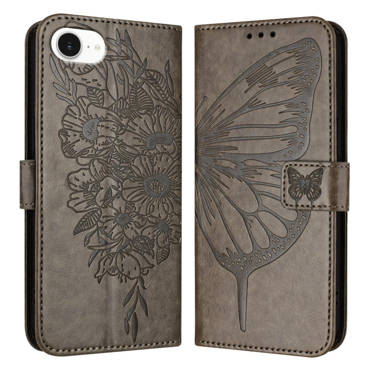 Estuche para teléfono de cuero con mariposa en relieve, For iPhone 18 Pro / 17 Pro, For iPhone 18 Pro Max / 17 Pro Max, For iPhone 17e / 16e, For iPhone 17, For iPhone Air, For iPhone 16 Pro Max