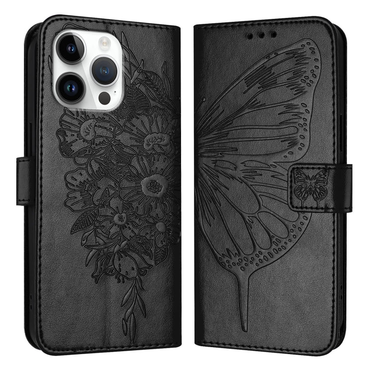 Estuche para teléfono de cuero con mariposa en relieve, For iPhone 18 Pro / 17 Pro, For iPhone 18 Pro Max / 17 Pro Max, For iPhone 17e / 16e, For iPhone 17, For iPhone Air, For iPhone 16 Pro Max