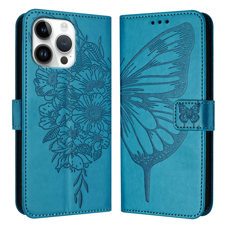 Estuche para teléfono de cuero con mariposa en relieve, For iPhone 18 Pro / 17 Pro, For iPhone 18 Pro Max / 17 Pro Max, For iPhone 17e / 16e, For iPhone 17, For iPhone Air, For iPhone 16 Pro Max