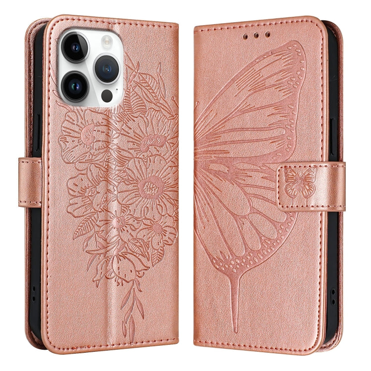 Estuche para teléfono de cuero con mariposa en relieve, For iPhone 18 Pro / 17 Pro, For iPhone 18 Pro Max / 17 Pro Max, For iPhone 17e / 16e, For iPhone 17, For iPhone Air, For iPhone 16 Pro Max