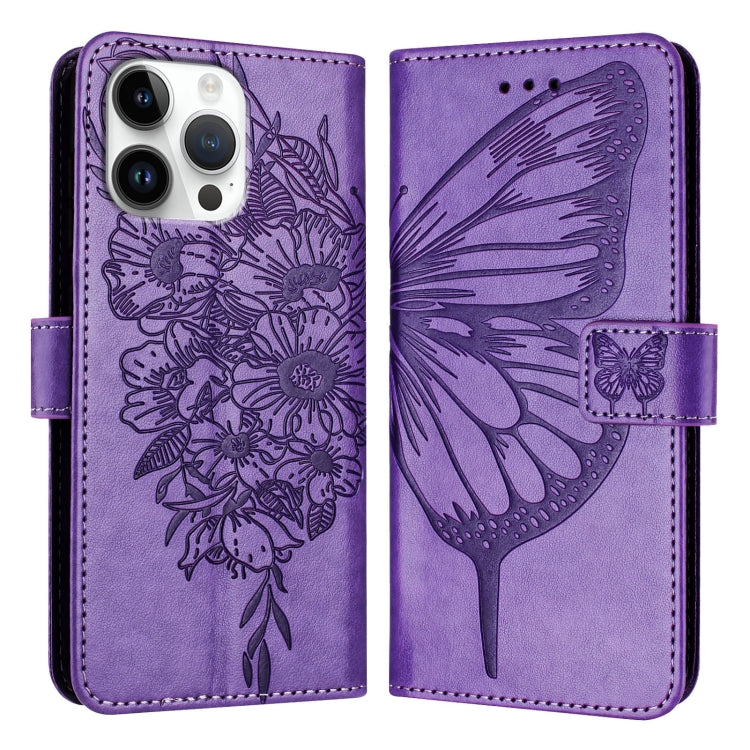 Estuche para teléfono de cuero con mariposa en relieve, For iPhone 18 Pro / 17 Pro, For iPhone 18 Pro Max / 17 Pro Max, For iPhone 17e / 16e, For iPhone 17, For iPhone Air, For iPhone 16 Pro Max