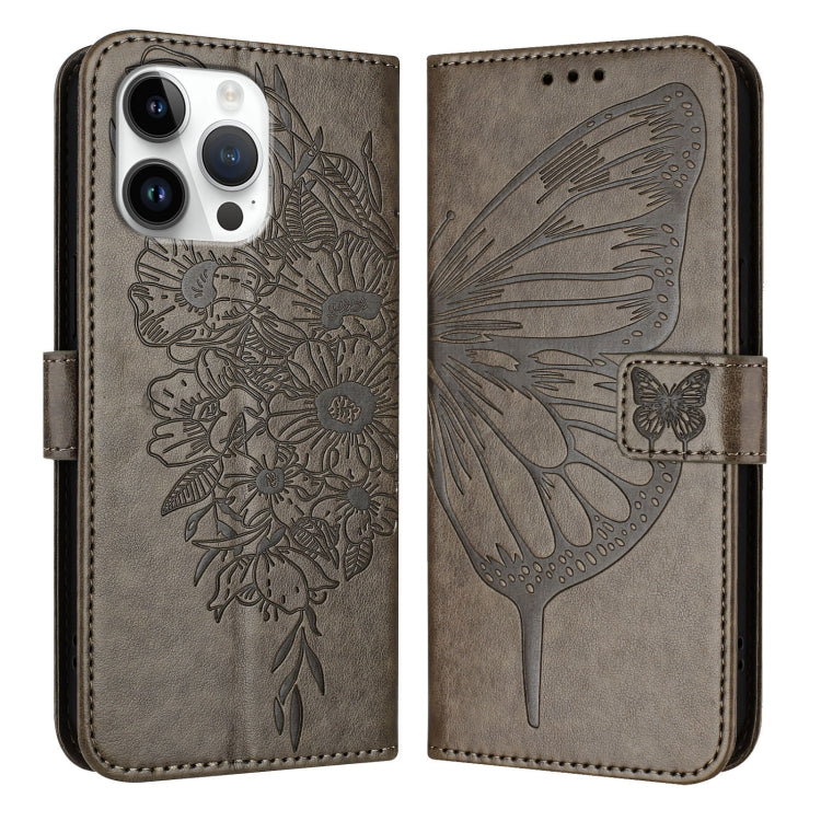 Estuche para teléfono de cuero con mariposa en relieve, For iPhone 18 Pro / 17 Pro, For iPhone 18 Pro Max / 17 Pro Max, For iPhone 17e / 16e, For iPhone 17, For iPhone Air, For iPhone 16 Pro Max