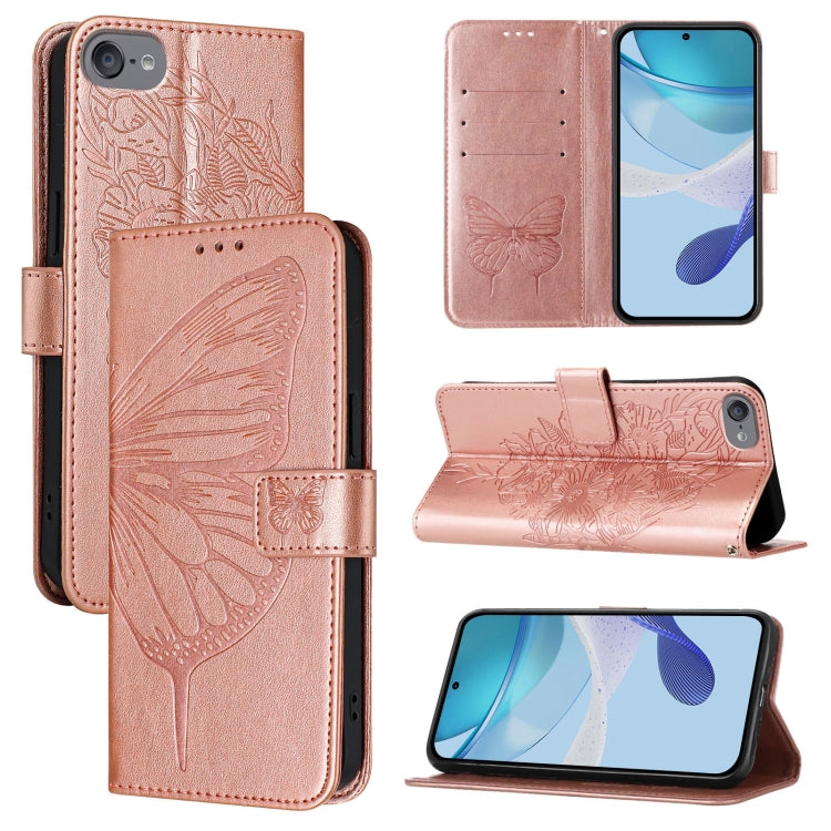 Estuche para teléfono de cuero con mariposa en relieve, For iPhone 15, For iPod Touch 7 / 6 / 5