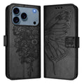 Estuche para teléfono de cuero con mariposa en relieve, For iPhone 18 Pro / 17 Pro, For iPhone 18 Pro Max / 17 Pro Max, For iPhone 17e / 16e, For iPhone 17, For iPhone Air, For iPhone 16 Pro Max
