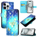 Caja de teléfono de cuero con tapa horizontal de pintura 3D, For iPhone 16 Pro, For iPhone 16 Plus, For iPhone 16, For iPhone 15 Pro Max, For iPhone 15 Pro, For iPhone 15 Plus