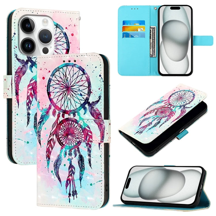 Caja de teléfono de cuero con tapa horizontal de pintura 3D, For iPhone 16 Pro, For iPhone 16 Plus, For iPhone 16, For iPhone 15 Pro Max, For iPhone 15 Pro, For iPhone 15 Plus