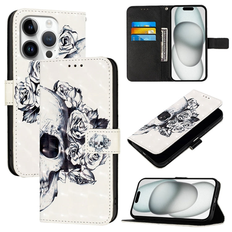 Caja de teléfono de cuero con tapa horizontal de pintura 3D, For iPhone 16 Pro, For iPhone 16 Plus, For iPhone 16, For iPhone 15 Pro Max, For iPhone 15 Pro, For iPhone 15 Plus