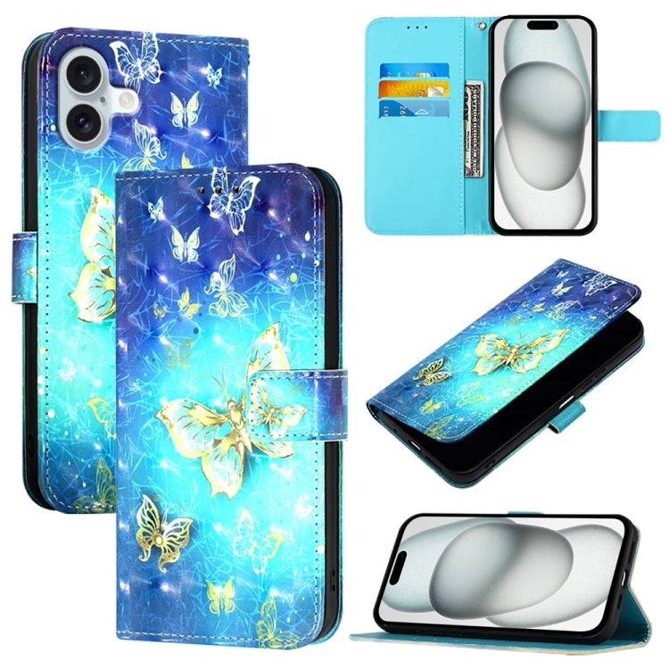 Caja de teléfono de cuero con tapa horizontal de pintura 3D, For iPhone 16 Pro, For iPhone 16 Plus, For iPhone 16, For iPhone 15 Pro Max, For iPhone 15 Pro, For iPhone 15 Plus