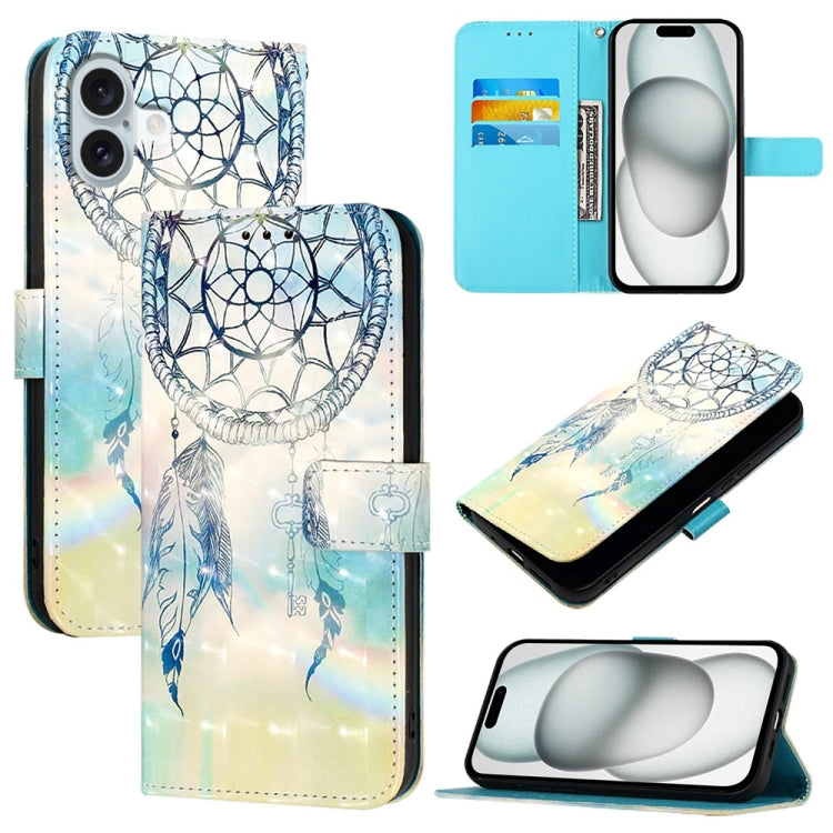 Caja de teléfono de cuero con tapa horizontal de pintura 3D, For iPhone 16 Pro, For iPhone 16 Plus, For iPhone 16, For iPhone 15 Pro Max, For iPhone 15 Pro, For iPhone 15 Plus