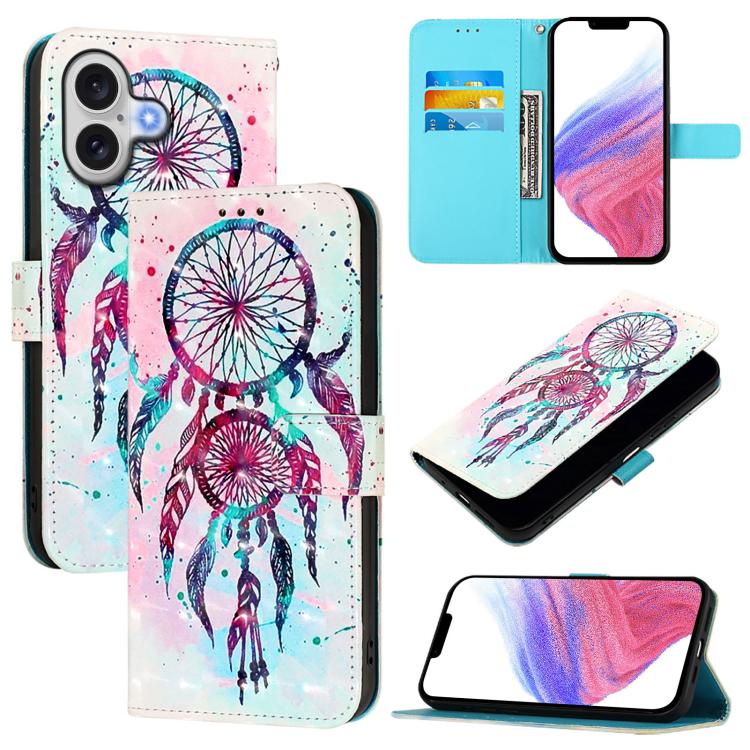 Caja de teléfono de cuero con tapa horizontal de pintura 3D, For iPhone 18 Pro / 17 Pro, For iPhone 18 Pro Max / 17 Pro Max, For iPhone 17e / 16e, For iPhone 17, For iPhone Air, For iPhone 16 Pro Max