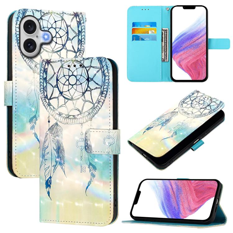 Caja de teléfono de cuero con tapa horizontal de pintura 3D, For iPhone 18 Pro / 17 Pro, For iPhone 18 Pro Max / 17 Pro Max, For iPhone 17e / 16e, For iPhone 17, For iPhone Air, For iPhone 16 Pro Max