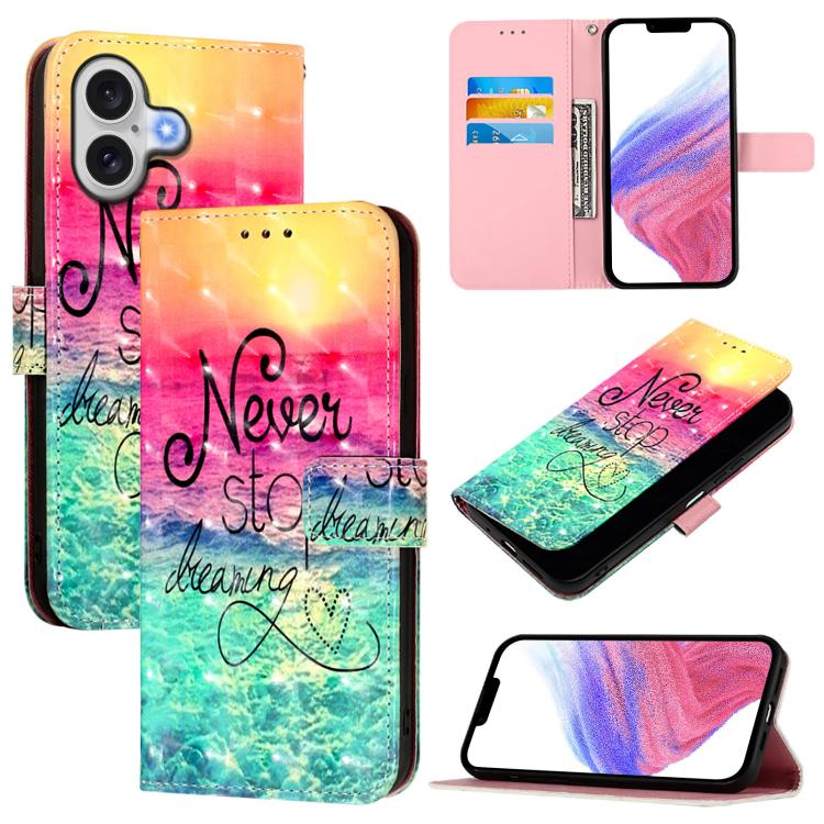 Caja de teléfono de cuero con tapa horizontal de pintura 3D, For iPhone 18 Pro / 17 Pro, For iPhone 18 Pro Max / 17 Pro Max, For iPhone 17e / 16e, For iPhone 17, For iPhone Air, For iPhone 16 Pro Max