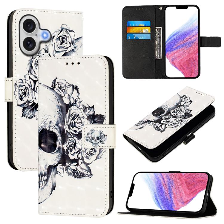 Caja de teléfono de cuero con tapa horizontal de pintura 3D, For iPhone 18 Pro / 17 Pro, For iPhone 18 Pro Max / 17 Pro Max, For iPhone 17e / 16e, For iPhone 17, For iPhone Air, For iPhone 16 Pro Max