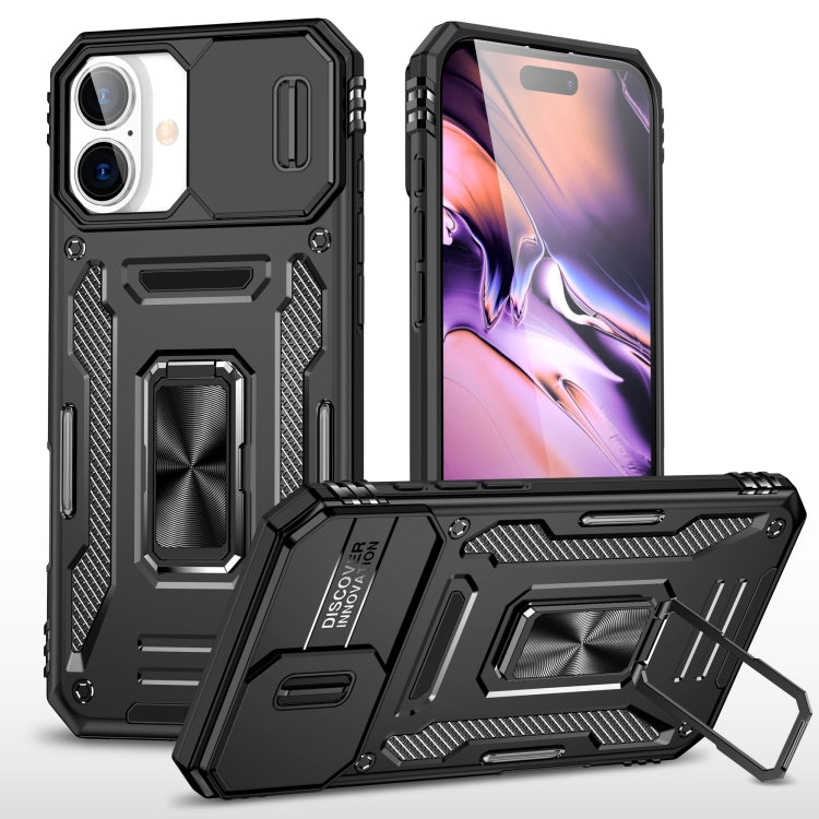 Armor PC + TPU Funda protectora para teléfono con cámara, For iPhone 16 Pro, For iPhone 16 Plus, For iPhone 16, For iPhone 15 Pro Max, For iPhone 15 Pro, For iPhone 15 Plus