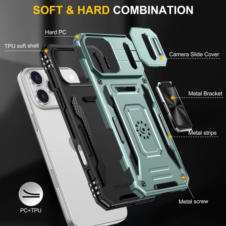 Armor PC + TPU Funda protectora para teléfono con cámara, For iPhone 18 Pro / 17 Pro, For iPhone 18 Pro Max / 17 Pro Max, For iPhone 17e / 16e, For iPhone 17, For iPhone Air, For iPhone 16 Pro Max