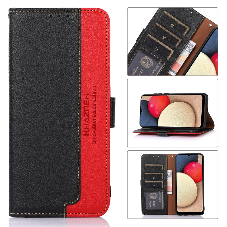 KHAZNEH Estuche para teléfono RFID de cuero con textura de litchi, For iPhone 15, For iPhone 14 Plus, For iPhone 14, For iPhone 14 Pro, For iPhone 14 Pro Max