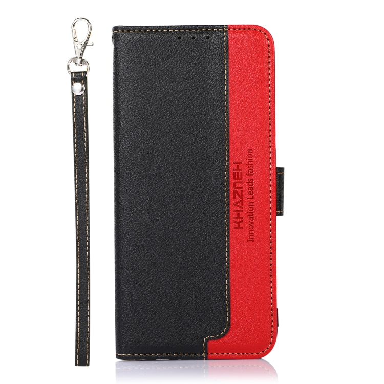 KHAZNEH Estuche para teléfono RFID de cuero con textura de litchi, For iPhone 15, For iPhone 14 Plus, For iPhone 14, For iPhone 14 Pro, For iPhone 14 Pro Max