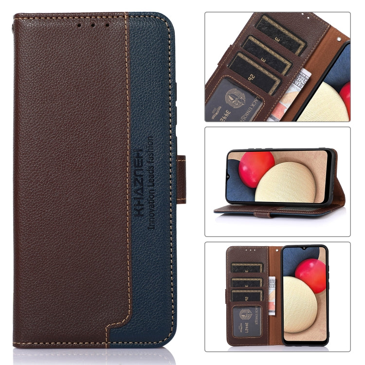 KHAZNEH Estuche para teléfono RFID de cuero con textura de litchi, For iPhone 15, For iPhone 14 Plus, For iPhone 14, For iPhone 14 Pro, For iPhone 14 Pro Max