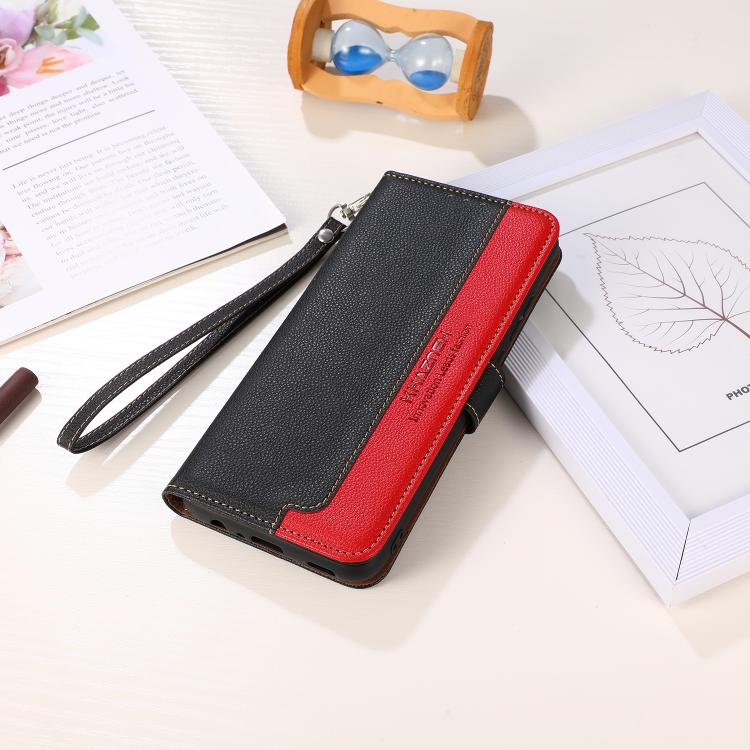 KHAZNEH Estuche para teléfono RFID de cuero con textura de litchi, For iPhone 18 Pro / 17 Pro, For iPhone 18 Pro Max / 17 Pro Max, For iPhone 16e / 17e, For iPhone 17, For iPhone Air, For iPhone 16 Pro Max, For iPhone 16 Pro, For iPhone 16 Plus        ...