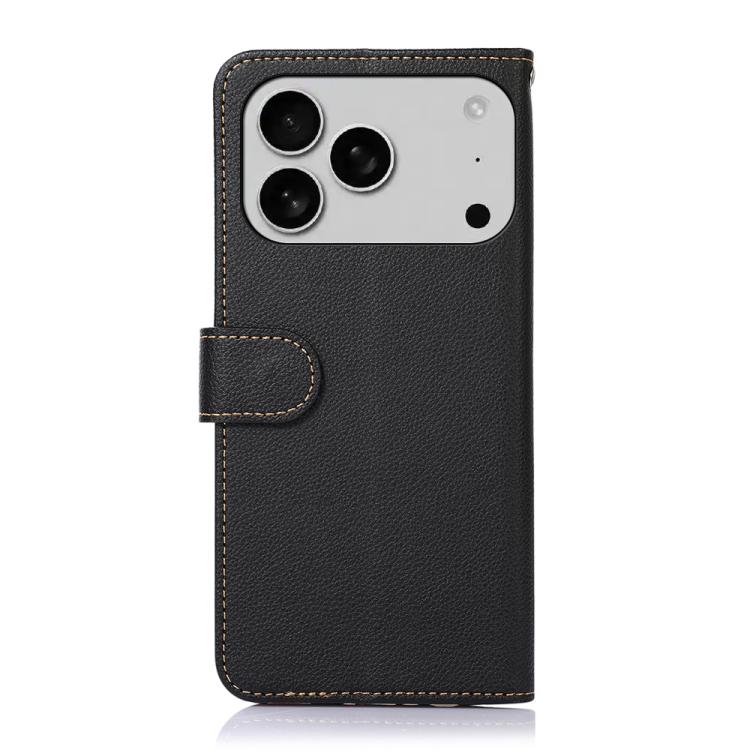 KHAZNEH Estuche para teléfono RFID de cuero con textura de litchi, For iPhone 18 Pro / 17 Pro, For iPhone 18 Pro Max / 17 Pro Max, For iPhone 16e / 17e, For iPhone 17, For iPhone Air, For iPhone 16 Pro Max, For iPhone 16 Pro, For iPhone 16 Plus        ...