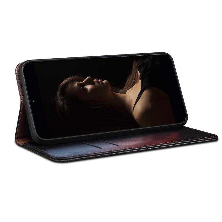 Caja de teléfono de cuero con textura de caballo loco de cera de aceite, For iPhone 17e / 16e, For iPhone 16 Pro Max, For iPhone 16 Pro, For iPhone 16 Plus, For iPhone 16, For iPhone 15 Pro Max, For iPhone 15 Pro, For iPhone 15 Plus, For iPhone 15