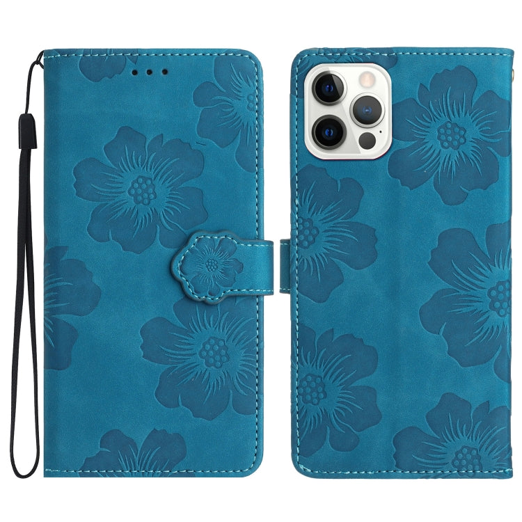 Estuche para teléfono de cuero con patrón de estampado de flores, For iPhone 13 Pro, For iPhone 13