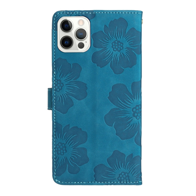 Estuche para teléfono de cuero con patrón de estampado de flores, For iPhone 13 Pro, For iPhone 13
