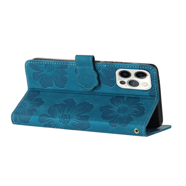 Estuche para teléfono de cuero con patrón de estampado de flores, For iPhone 13 Pro, For iPhone 13