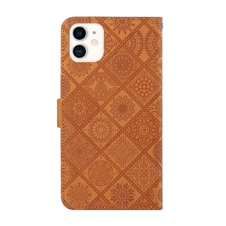 Estuche para teléfono de cuero con patrón en relieve de estilo étnico, For iPhone 15 Pro, For iPhone 15 Plus, For iPhone 15