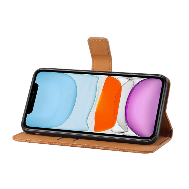 Estuche para teléfono de cuero con patrón en relieve de estilo étnico, For iPhone 15 Pro, For iPhone 15 Plus, For iPhone 15