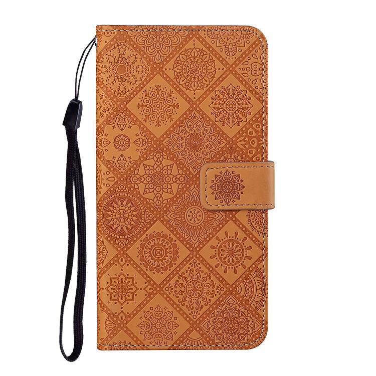 Estuche para teléfono de cuero con patrón en relieve de estilo étnico, For iPhone 17e / 16e, For iPhone 16 Pro Max, For iPhone 16 Pro, For iPhone 16 Plus, For iPhone 16, For iPhone 15 Pro Max